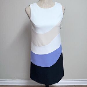 Aquilano Rimondi Italy Contrast Stitch Sleeveless Sheath Dress Womens Sz 38